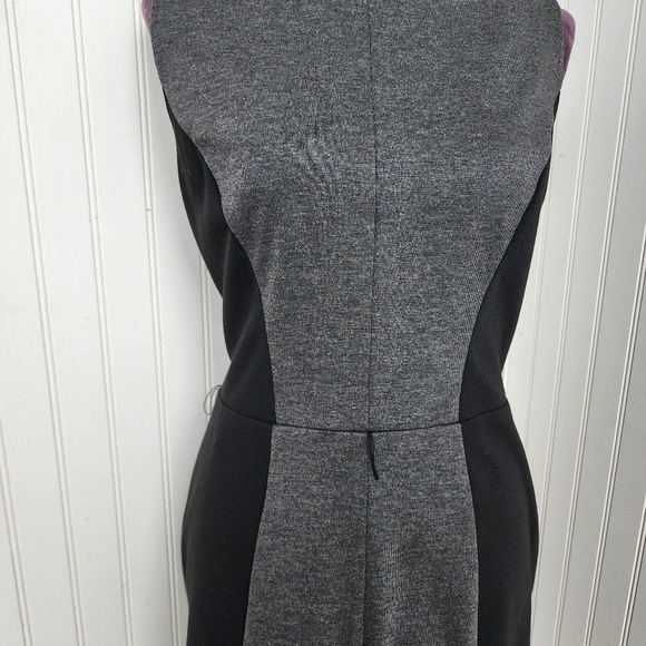 Chaps Colorblock Sheath Dress Stetch Black Gray Poly Rayon Elastane Zip Sz 12 - Picture 3 of 11